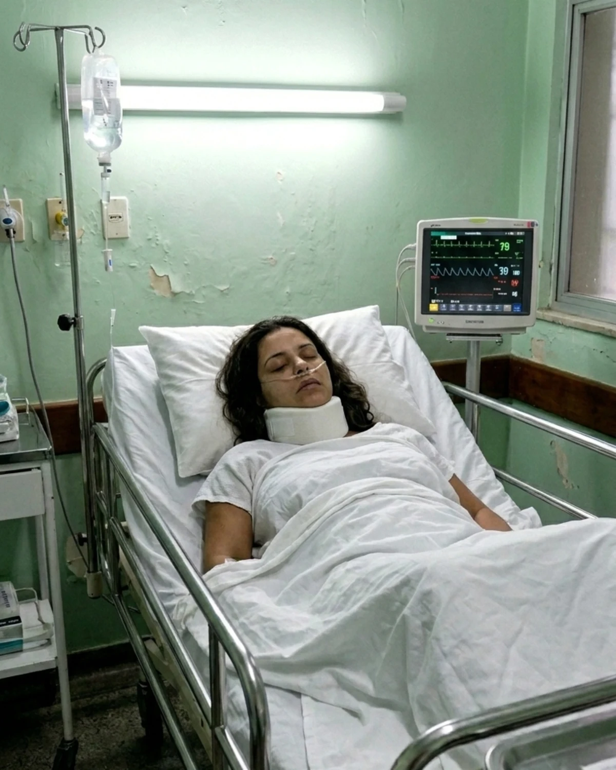 Letícia internada na UTI